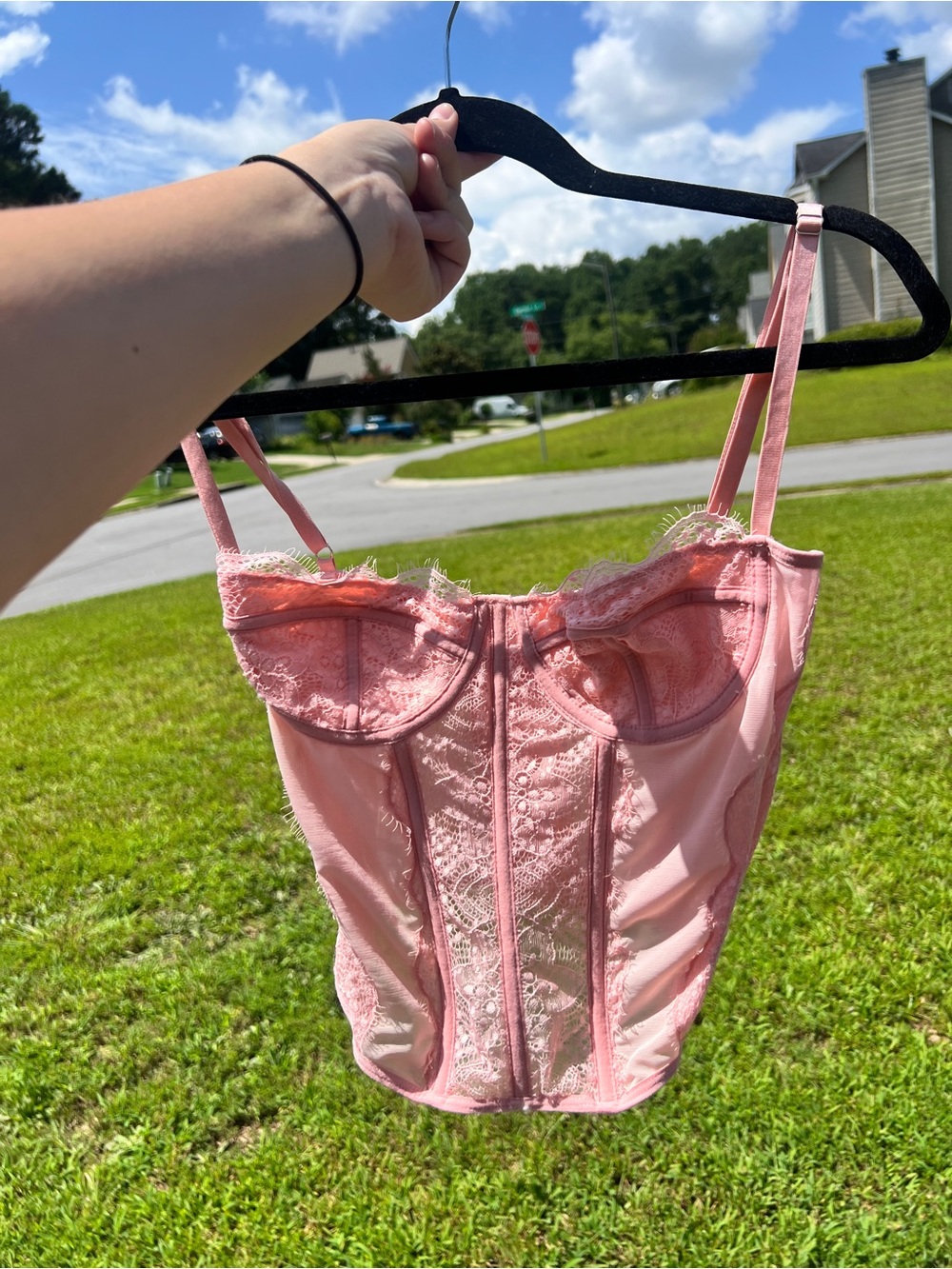 Pink Lace Bustier Top - Women Intimates